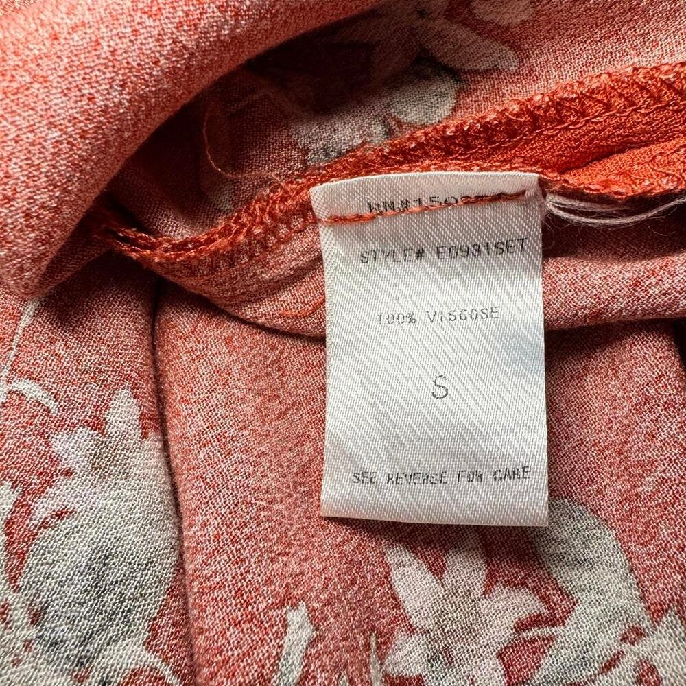 NEW William B Orange Floral Whimsigoth High-Rise Wide Leg Side-Split Pant — SM - Picture 6 of 6